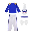 thumbnail image 4 of iiniim Unisex Girls Boys Marching Band Costume Uniform Sets Jacket Pants Mini Skirt Gloves Hat Outfit, 4 of 7