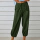 thumbnail image 1 of ICHUANYI Clearance Fashion Women Summer Casual Loose Cotton And Linen Pocket Trousers Pants(Army Green, XL) ICHUANYI WER2023081016541, 1 of 8