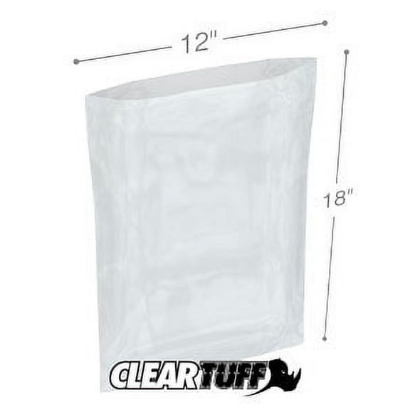ClearTuff - 12" x 18" 2 Mil Flat Poly Bags - 1000/Case