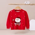 thumbnail image 6 of Lovskoo Toddler Baby Boy Girl Christmas Sweater Pullover Reindeer Snowman Sweatshirts Knit Tops for 2-7 Years Red, 6 of 7
