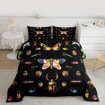 thumbnail image 2 of Homewish Retro Rustic Moth Bedding Comforter Set,Wild Bee Twin Comforter Sets,Black Brown Bedding Set For Boys Kids,Ultra Soft Home Decor Reversible,2 Pieces, 2 of 8