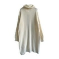 thumbnail image 2 of MKLEKYY Chandails pour Femmes Cardigan à Col Roulé Trois Boutons Couleur Unie Ample, 2 of 8