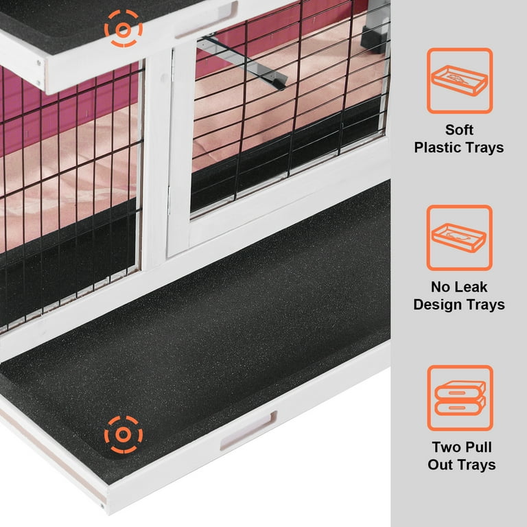 Lovupet Rabbit Hutch Cage With Pull Out Tray, Story Indoor, 46 OFF