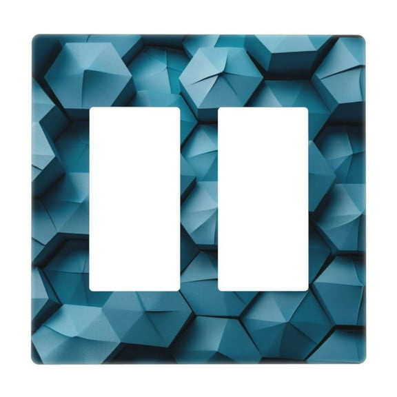Blue 3D Hive Light Switch Cover Decorative Switch Plates and Outlet Covers Wall Plate for Electrical Kitchen Home Office Art Decor Standard Size