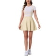 thumbnail image 1 of Faldas de mujer INSPIRE CHIC, con pliegues, estilo gótico, elásticas, de cintura alta, en línea A, kawaii, falda con tirantes, color caqui claro, 1 of 6