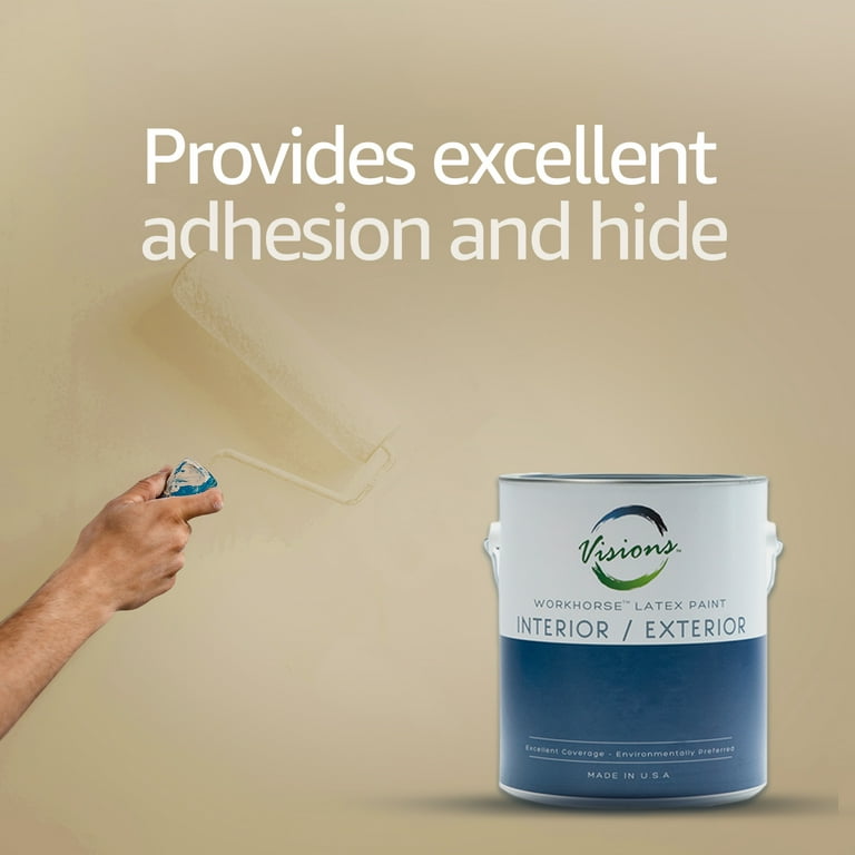 Visions - Workhorse Interior/ Exterior Paint, 1 Gallon Latex Paint, Excellent Coverage, Environmentally Preferred