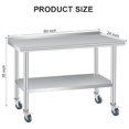 thumbnail image 4 of Ourlova Table de Travail de Préparation en Acier Inoxydable 60x24 Pouces avec Dosseret et 4 Roulettes, Table de Travail Commerciale Robuste pour Cuisine, Réglable sous Tablette pour Restaurant, Entreprise, Maison, Usage Extérieur, 4 of 5