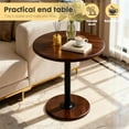 thumbnail image 3 of PinkSheep Small Round Side Table End Table Accent Table Dining Table Drink Table for Living Room Bedroom Small Spaces, Walnut, 3 of 7