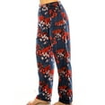 thumbnail image 2 of Womens Ladies Plush Fleece PJ Pajama Pants 80139P, Navy Red Floral, Size S, 2 of 3