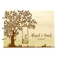 thumbnail image 1 of Personalized Wedding Tree Guest Book Wood Engraved Custom Bride And Groom Name Scrapbook Gift, 1 of 6