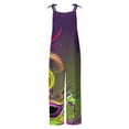 thumbnail image 4 of QATAINLAV Todays Daily Sales Womens Cotton Linen Wide Leg Jumpsuits Mardi Gras Loose Fit Adjustable Straps Romper Trendy Carnival Print Sleeveless Overalls Multicolor XXXXL, 4 of 6
