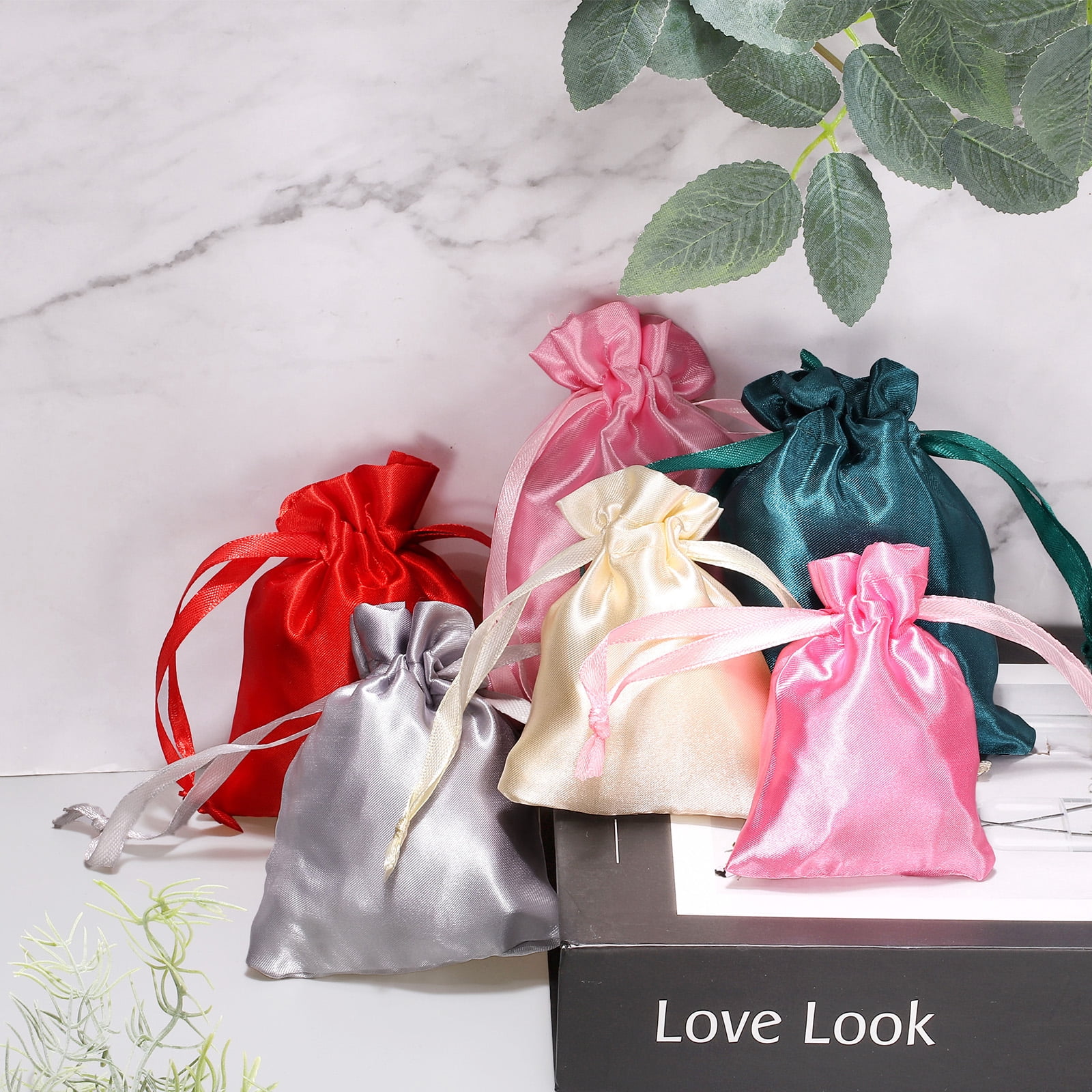 Unique Bargains Party Favor Bags for Birthday Candy Occasions Beige 3.5" x 2.8"