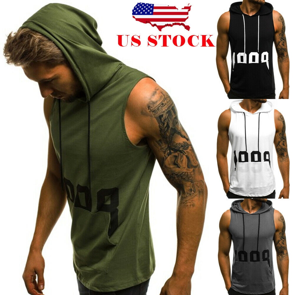 Muscle Gym Premium Pull Over Jumpers Top Mens Training Top With Hood Gym Jumpers Black 