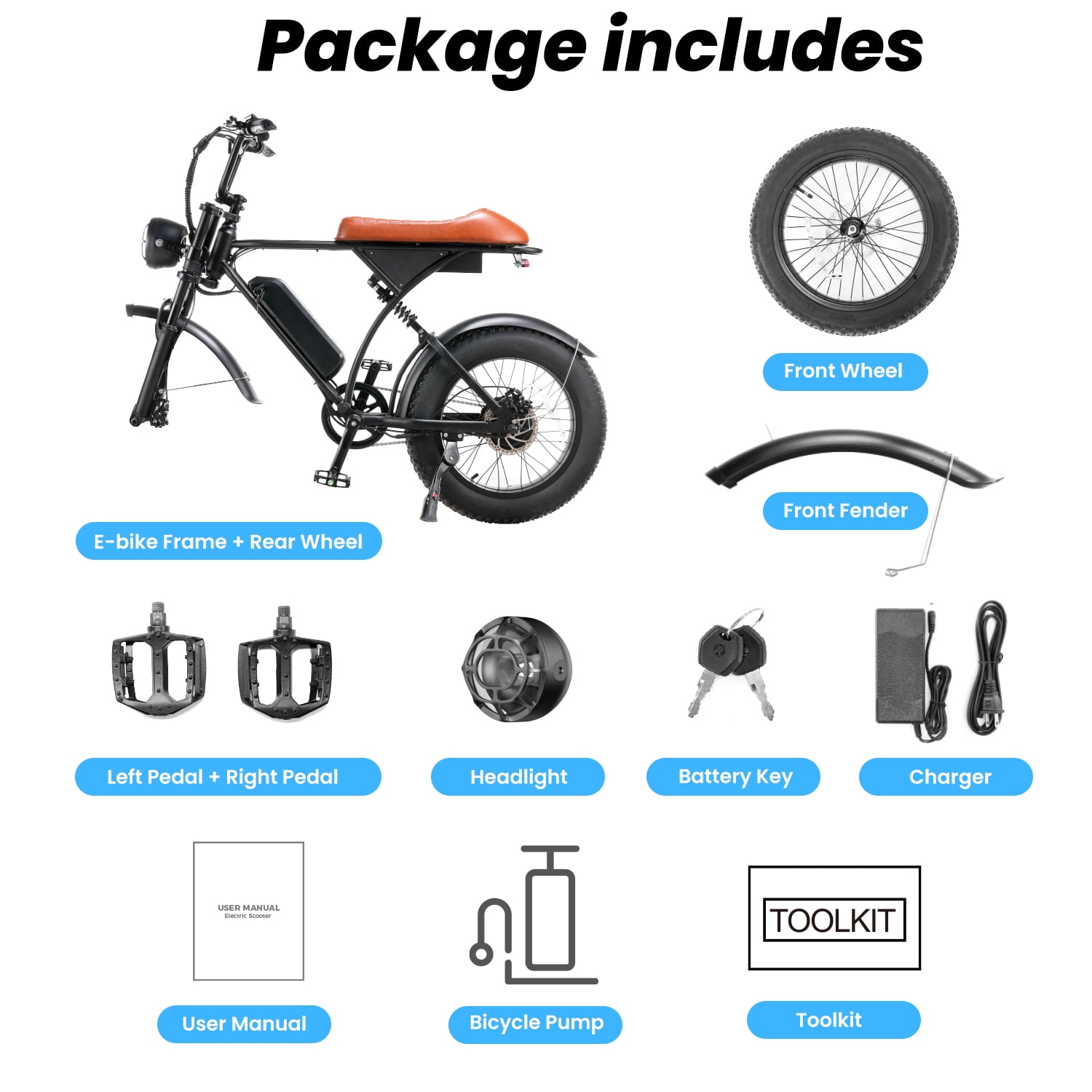 iSinwheel 750W Motor Electric Bike,Off-Road Mountain E-Bike,42V 15Ah Battery,20" Fat Tires,65miles,Suspension for Outdoor Cycling Ebike,UL2849 Tested