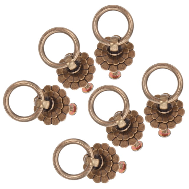 YSNOOWE 6Ud Pomos De En Forma De Flor Vintage Para Cajones Y Gabinetes Con Agarre Cómodo Café