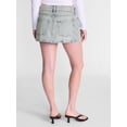 thumbnail image 3 of No Boundaries Self Tie Denim Cotton Mini Skort, Women’s XXS-XXL, 3 of 5