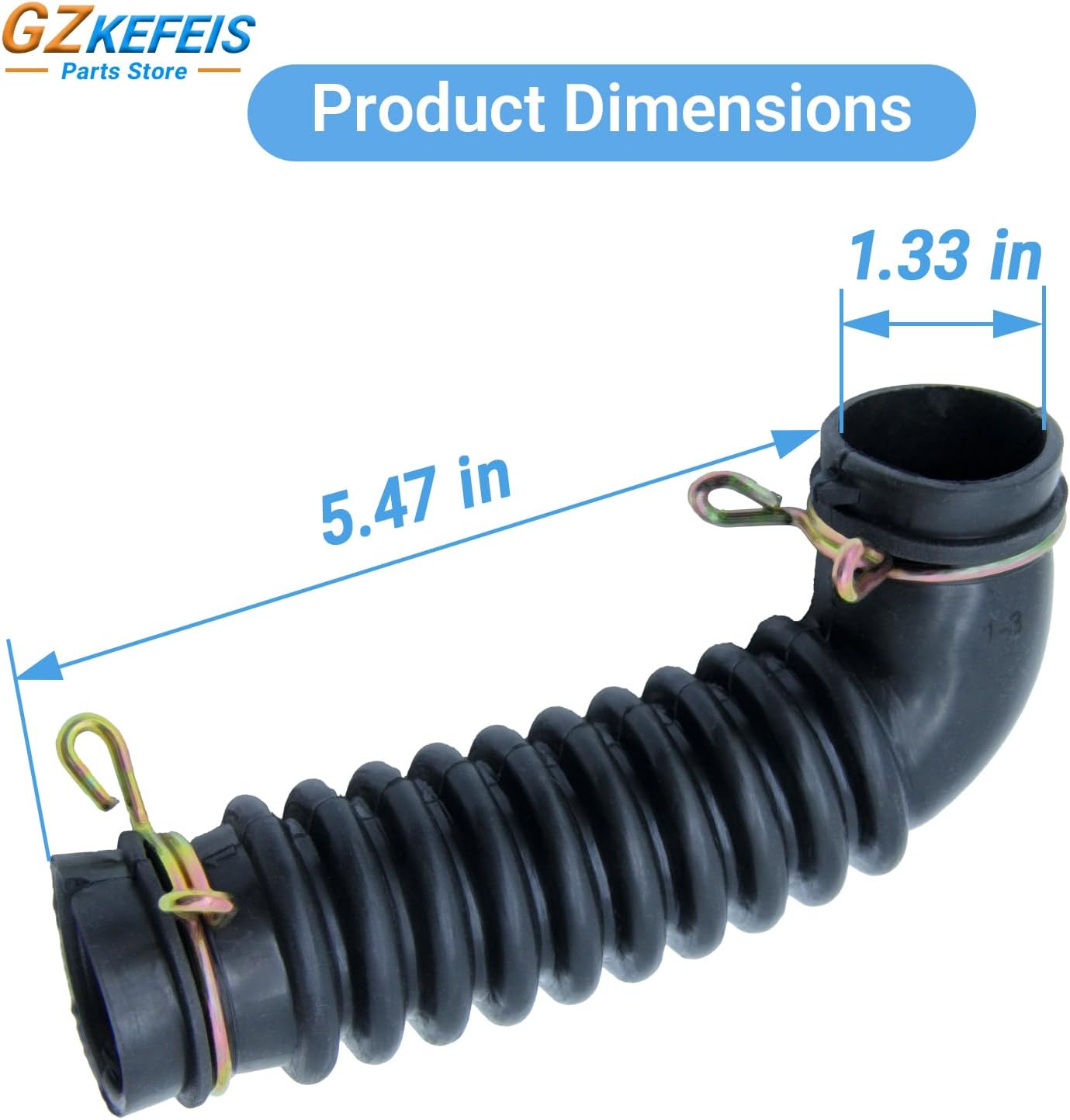 AEM75152901 Washer Drain Hose Replacement Compatible with LG, Kenmore Front Load Washers WT7800CV WT7800CW WT7900HBA WT7405CW - Durable Rubber, Easy Install, 2 Rust-Resistant Clamps
