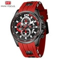 thumbnail image 3 of Sport Men's Quartz Watch Quartz Wristwatch Waterproof Red Silicone Strap, 3 of 6