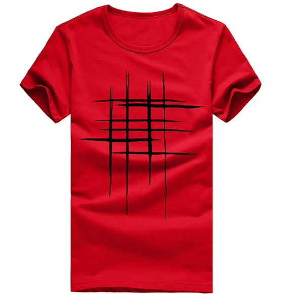 Mefallenssiah Men'S Short Sleeve Men Fashion Summer Printing Tees Shirt Short Sleeve T Shirt Casual Blouse top Red