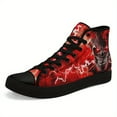 thumbnail image 6 of Coolcustomize Men's Gothic Punk Sneakers, High-top Casual Boots with Lace-Up Closure, Red & Black Gothic Graphic Design, Streetwear Footwear for Concerts - Edgy Mens Shoes, Concert Footwear, 6 of 9
