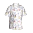 thumbnail image 2 of Balery Hand Drawn Rabbit Print Men's Hawaiian Shirts Short Sleeve Beach Shirt Relaxed Fit Vacation Button Down Shirts-3X-Large, 2 of 9
