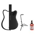 thumbnail image 1 of Guitarra sin cuerdas LAVA GENIE negra con funda, soporte y desinfectante, 1 of 9