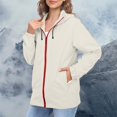 thumbnail image 6 of Vinsonshop Windbreaker Jacket Women Zip Up Jackets for Women Womens Windbreaker Jacket with Hood Zipper Jacket Women Outerwear for Women Lightweight Jacket Women Hiking Jacket Women Beige L, 6 of 9