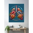 thumbnail image 2 of Floral Lungs Respiratory Therapist Poster Wall Art, Modern Wall Decor, 16x24 UNFRAMED, 2 of 3