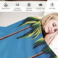 thumbnail image 3 of Creowell Palm Trees Throw Blanket for Couch Sofa Bed Office Travel Camping School Flannel Lightweight Blanket All Seasons 60x80in, 3 of 6