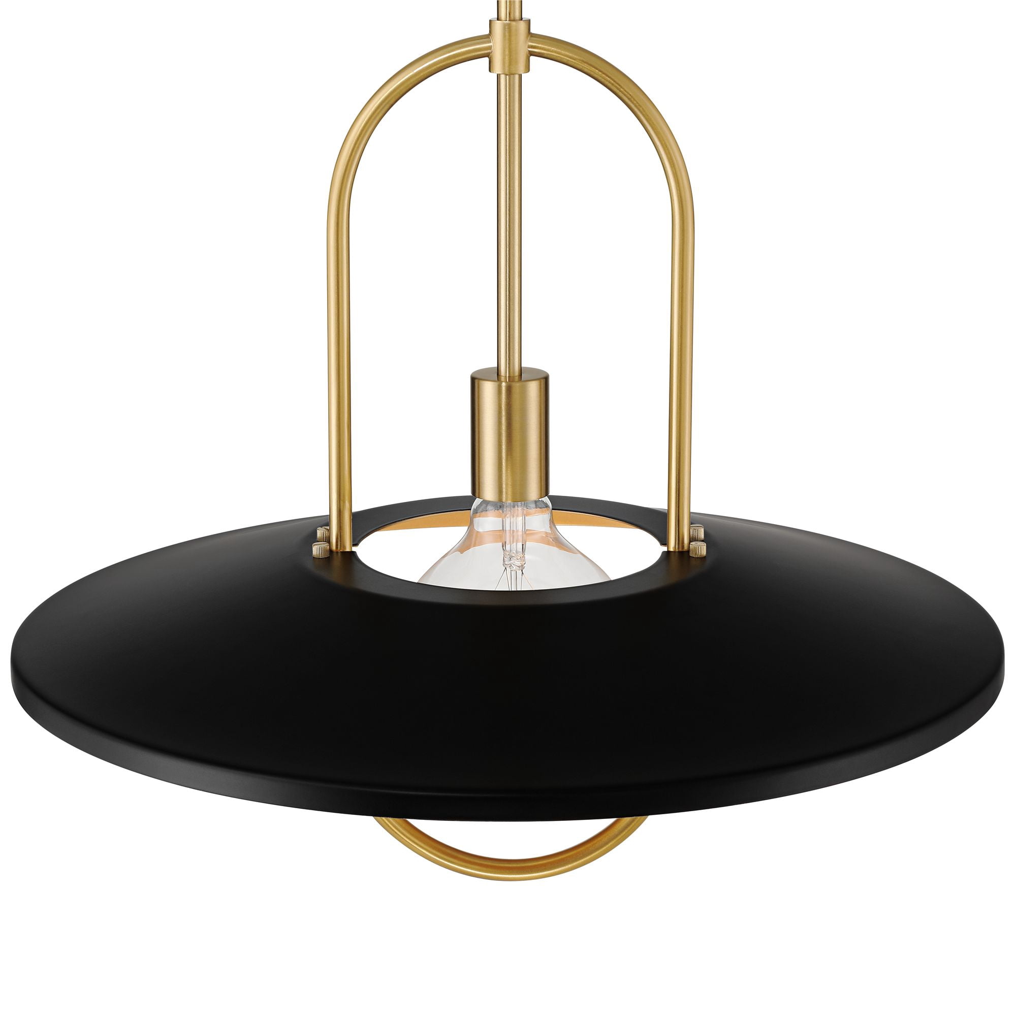 Possini Euro Design Bailey 19" Modern Pendant Ceiling Light Fixture Dining Room Over Table LED Medium Black and Soft Gold Finish