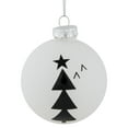 thumbnail image 3 of Northlight Star Topped Trees Glass Ball Christmas Ornaments - 3" - White and Black - 4ct, 3 of 7