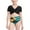 Black, variant on Fesfesfes Big Girls Bikini High Waist Children Swimwear Pringting Short Sleeve Bikini Sets Split Swimsuit
