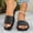 #22Black, variant on Byworldtasic Leather Flat Sandals For women Square Open Toe Slide Sandals Casual Summer Shoes