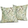 thumbnail image 2 of Botanical Print Pillow Covers 16x16 Set of 2 Vintage Floral Spring Sage Green Flower Plant Decorative Throw Pillow Cases Outdoor Farmhouse Decor for Sofa Couch Bed, 2 of 6