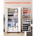 thumbnail image 4 of KFFKFF Metal Storage Cabinet, 72.6 in Rolling Steel Garage Cabinet with Adjustable Shelves, Magnetic Doors & Keys, Lockable 5-Tier Tool Organizer for Pantry, Warehouse, Basement, Office, White, 4 of 9
