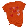 thumbnail image 5 of Womens Short Sleeve Tops Dgankt Women's Valentine's Day Short Sleeve T-Shirt Letter Printed Solid Color Tops Short Sleeve Round Neck Tops/Shirts, 5 of 6