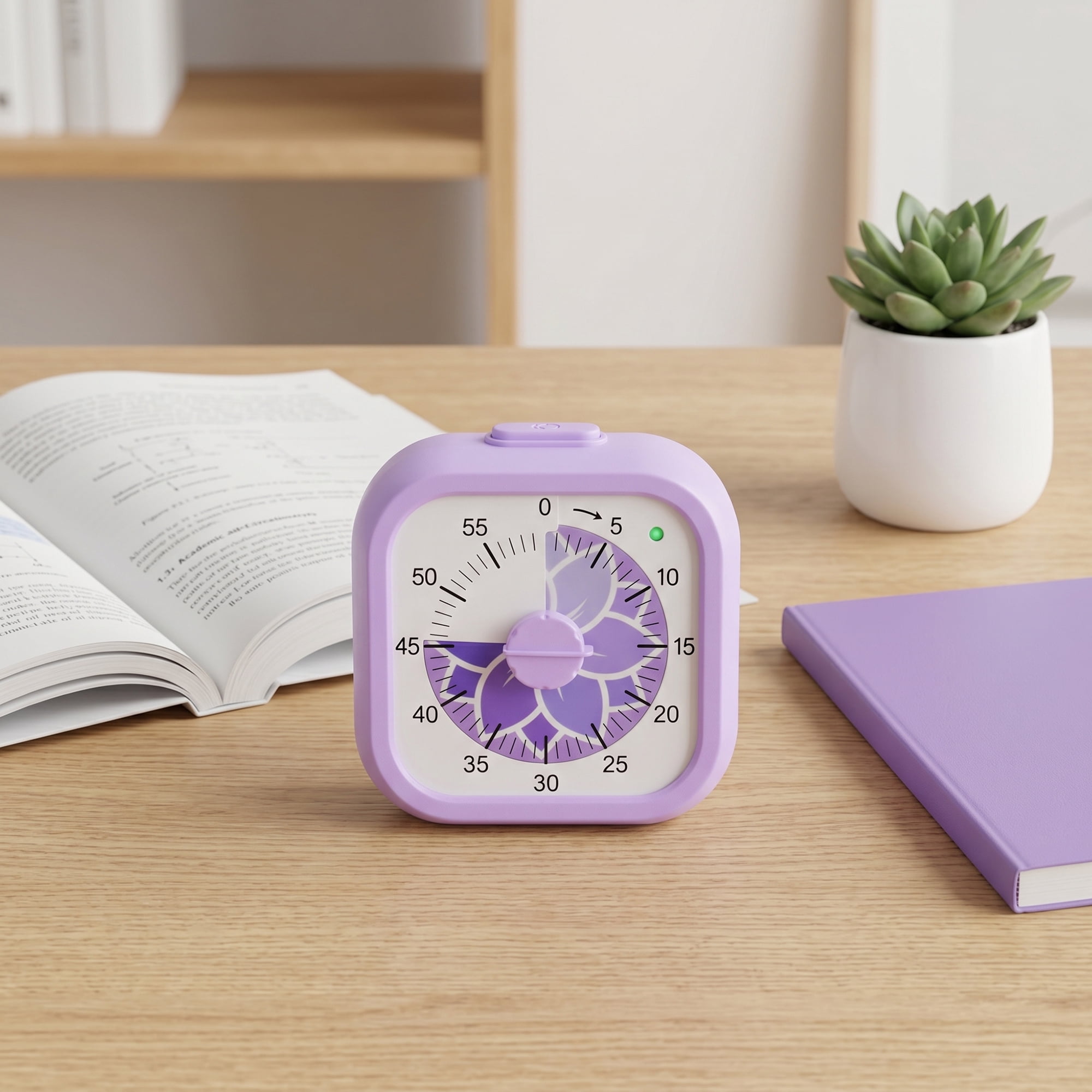 Unique Bargains Simple 60 Minute Timer Digital Visual Timer for Students Purple Square