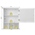 thumbnail image 4 of Giantex Bathroom Medicine Cabinet with Mirror, Wall Mounted Hanging Storage Organizer with Adjustable Shelf, Mirrored Storage Cabinet for Indoor Bathroom (White), 4 of 10