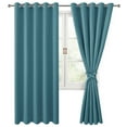 thumbnail image 2 of Hiasan Blackout Curtains for Bedroom, 60 x 84 Inches Long - Thermal Insulated & Light Blocking Window Curtains for Living Room, 2 Drape Panels Sewn with Tiebacks, Turquoise, 2 of 9