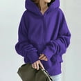 thumbnail image 2 of Besolor Women's Plus Size Zip up Hoodies Coat Long Sleeve Hooded Sweatshirts Casual Comfy Jackets Outwear with Pockets, 2 of 8