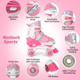 thumbnail image 2 of Patins à Roulettes pour Filles - Rose pour Tout-Petits Enfants de 4 5 6 7 Ans - Roues Lumineuses Réglables Cadeau d'Anniversaire pour Fils et Petit-Fils, 2 of 5