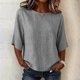 thumbnail image 1 of Neewe Women's Summer Casual Crewneck Half Sleeve T-Shirts Plain Loose Fit Cotton Linen Basic Tops Tees Blouses, 1 of 8