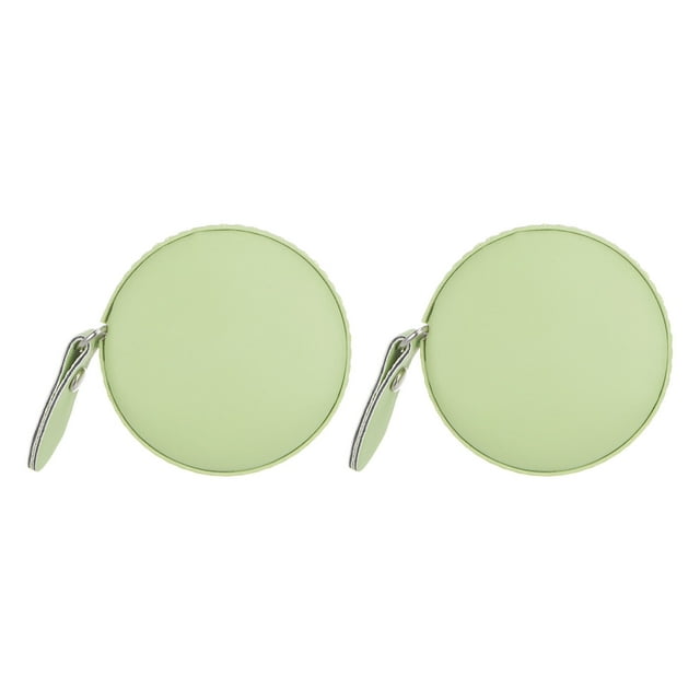 2uds Redonda Retráctil Métrica Cinta 150 cm/60 Pulgadas Suave Cuero Estuche Sastres Cinta Métrica Bolsillo Tamaño para Cuerpo, Tela, Costura Medidas, Verde