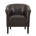thumbnail image 2 of Linon Simon Upholstered Club Chair High Arms Deep Seat in Brown Faux Leather, 2 of 15
