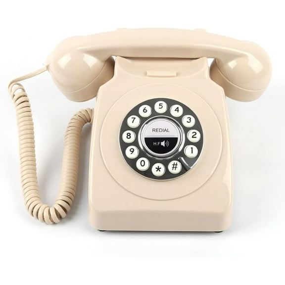 Bluetooth Landline Phone, Retro Home Phones for Landline, Classic Vintage Cordless Telephone Bluetooth Connection Speakerphone for Home House(Beige)1pcs