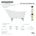 thumbnail image 4 of Aqua Eden VCTND6030NT0 60" Cast Iron Oval Single Slipper Clawfoot Tub (No Faucet Drillings), White/Matte Black, 4 of 5