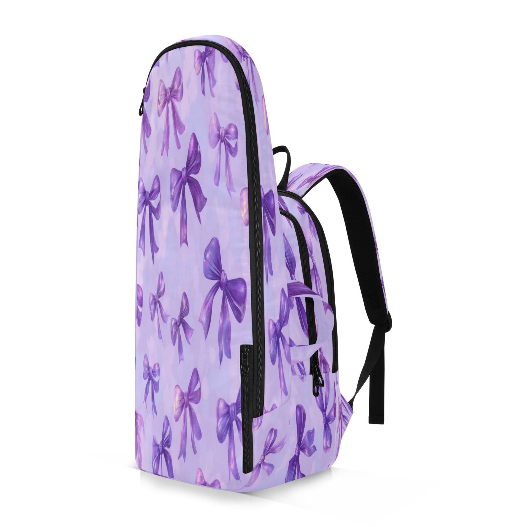 2 Racquet Holder Tennis Backpack Tennis Racket Covers Gym Bags Vibrant Purple Bows Pattern