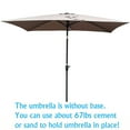 thumbnail image 7 of Topcobe 6 x 9ft Patio Umbrella Outdoor Waterproof Umbrella with Crank and Push Button Tilt without flap for Garden, Outdoor Table Umbrella for Balcony, Yard, Backyard, Brown, 7 of 7
