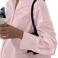 thumbnail image 5 of Duoif Womens Dresses, Shirt Dress Collar Top, V-Neck Long Sleeve Dresses for Women Pink L, 5 of 9
