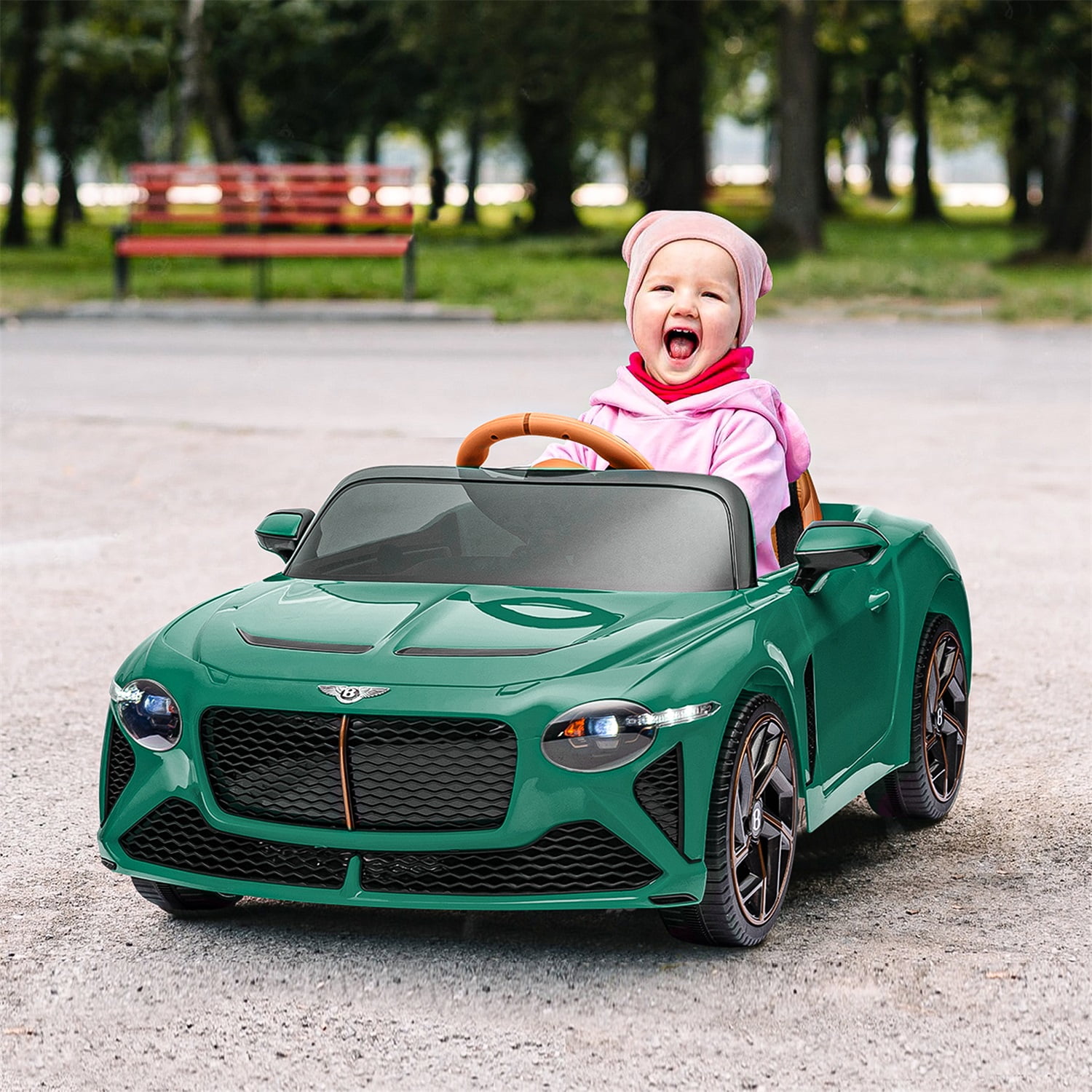 CIPACHO 12V Kids Electric Ride On Toy Cars with Parents Control, Sound System, Green CIPACHO 12V Kids Electric Ride On Toy Cars with Parents Control, Sound System, Green
